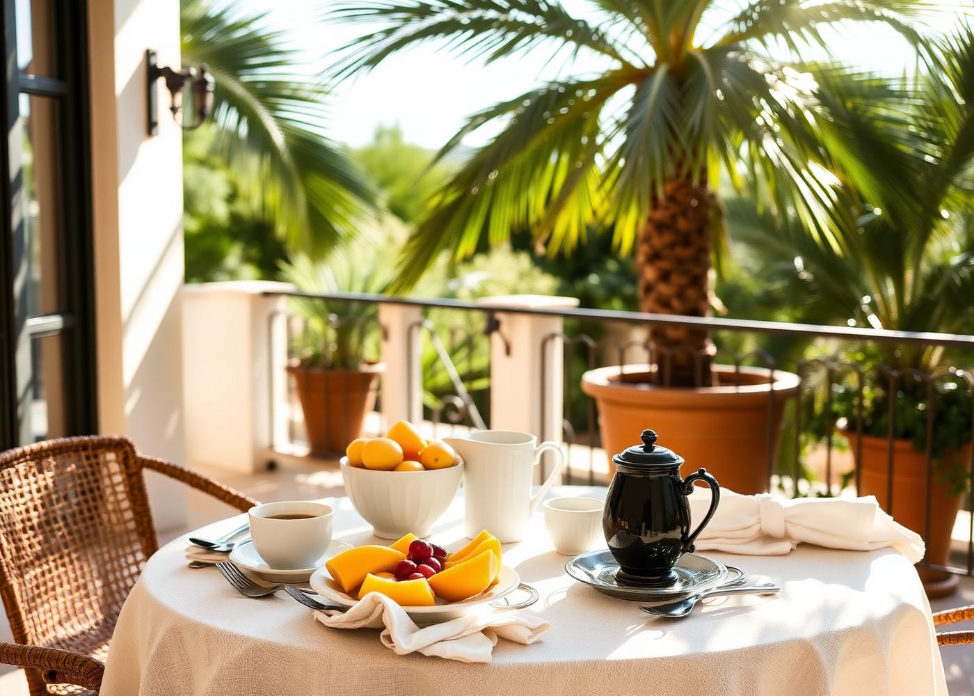 Breakfast on the villa terrace